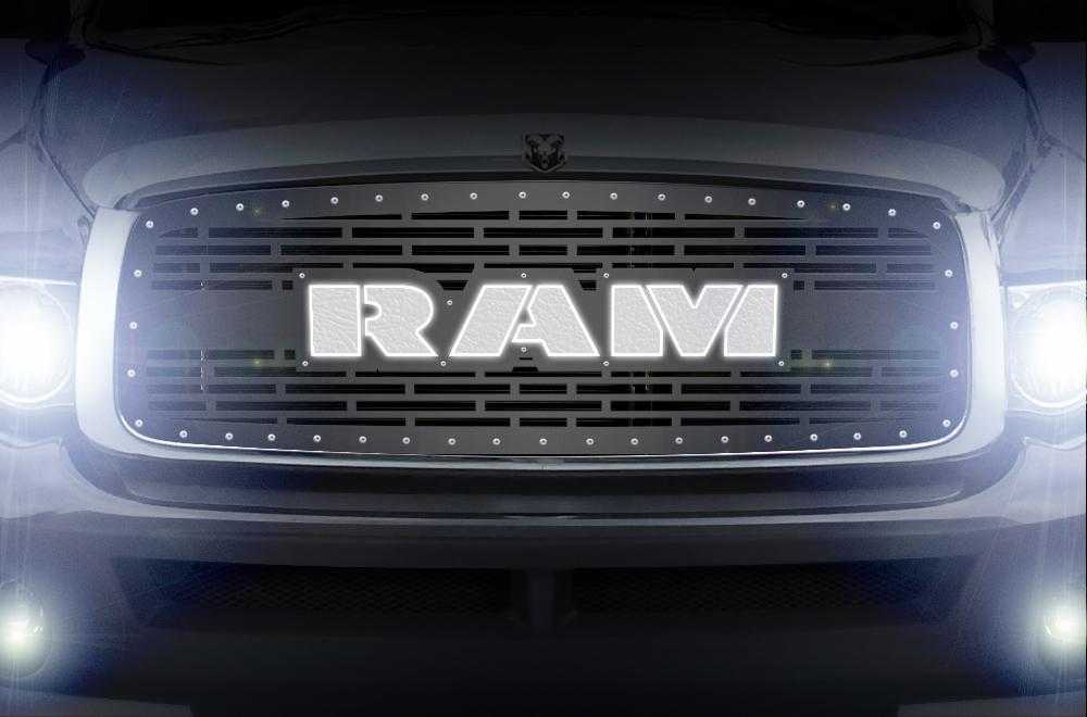 300 Industries, 1 Piece LED X-Lite Steel Grille for Dodge Ram 2002-2005 - RAM