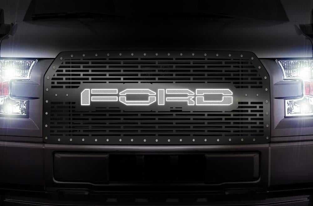 300 Industries, 1 Piece LED X-Lite Steel Grille for Ford F-150 2015-2017